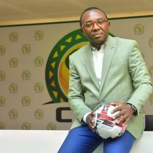 Alexandre Siewe lors d’une prise de parole dans l’univers de la Confédération Africaine de Football CAF