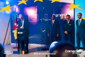 S.E. Jean-Marc Chataigner, Ambassadeur de l'Union Européenne au Cameroun, prononçant son discours lors de la récéption de la Journée de l'Europe au yaoundé Hilton Hotel, 9 mai 2026