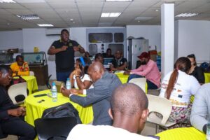 Présentation du programme Y'ello Care 2026 par MTN Cameroon aux professionnels des médias à Douala avant la visite du chantier de l’Hôpital de District de Japoma